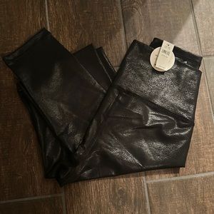 Brown pleather leggings